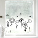 room window sticker geometric flowers