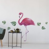 ambientazione adesivo murale tropical flamingos