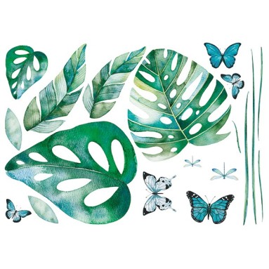 grafica adesivo murale tropical leaves
