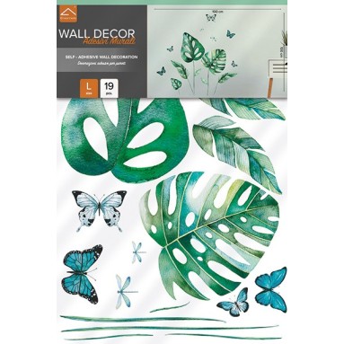 confezione adesivo murale tropical leaves