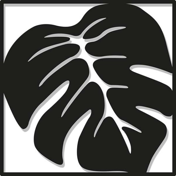 grafica prodotto metal wall art leaf modello 2