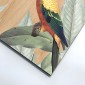 dettaglio wood art multicolour parrots
