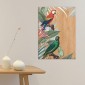 ambientazione wood art red & green parrots