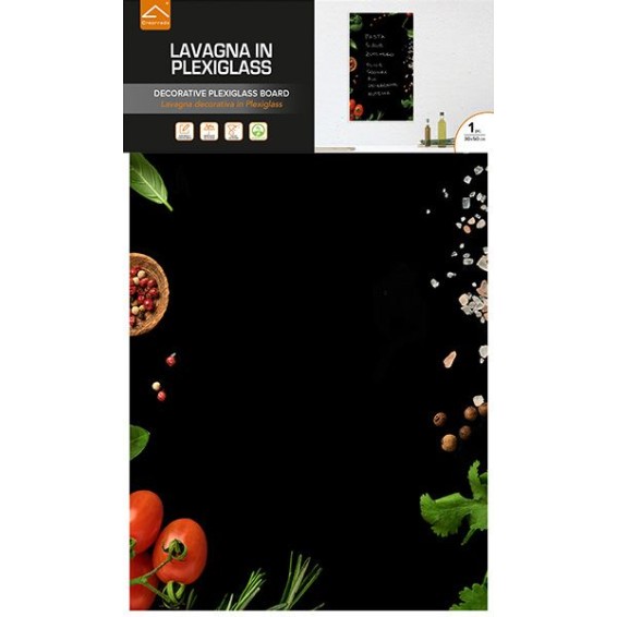 Confezione Lavagna in Plexiglass Tomatoes and Basil 30x50 cm