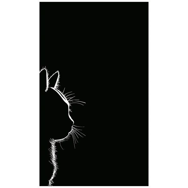 Grafica Lavagna in Plexiglass Silhouette Cat 30x50 cm