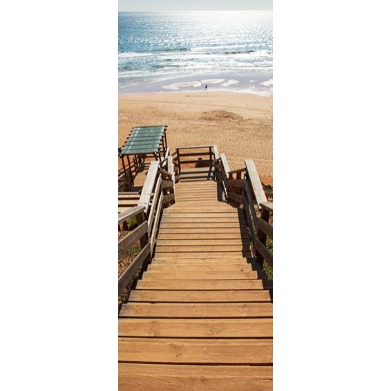 Grafica Rivestimento per Porta Wooden Stairs 83x210 cm