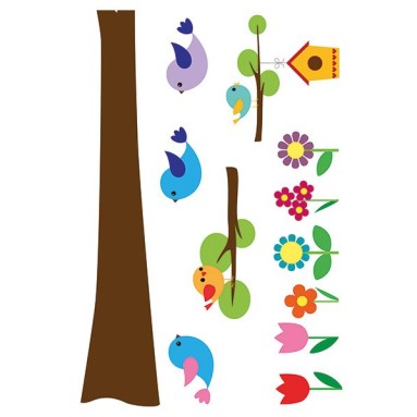 grafica secondo foglio prodotto adesivo per camerette tree with flowers