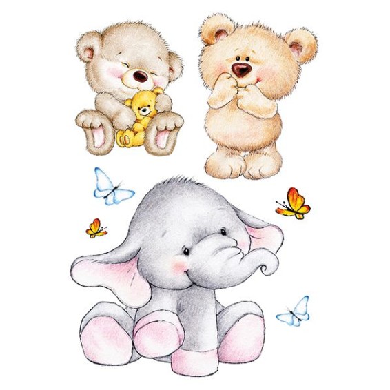 grafica secondo foglio prodotto adesivo per camerette cute animals