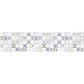 Graphic adhesive backsplash provence tiles 260x60 cm