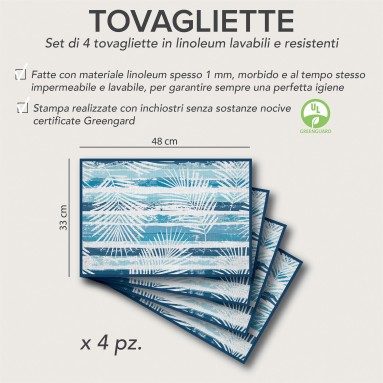 Qualità Set di 4 Tovagliette Blue Summer