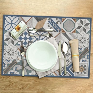 Ambientazione Set di 4 Tovagliette Blue Tiles
