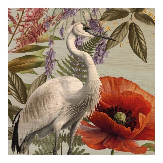Grafica Wood Art Jungle Crane