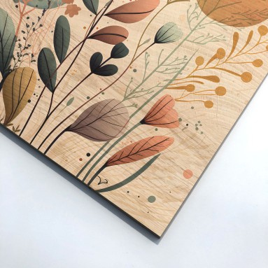 Dettaglio Wood Art Leaves Wildflowers