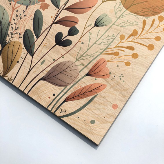 Dettaglio Wood Art Leaves Wildflowers