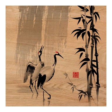 Grafica Wood Art Herons Ink