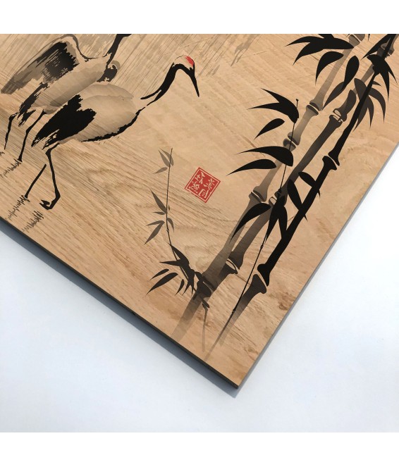 Dettaglio Wood Art Herons Ink