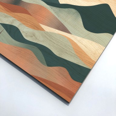 Dettaglio Wood Art Blue Landscape