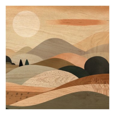 Grafica Wood Art Taupe Landscape
