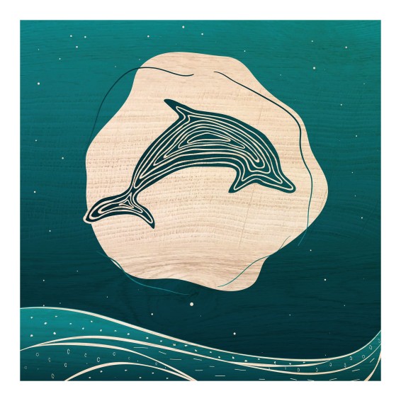 Grafica Wood Art Dolphin