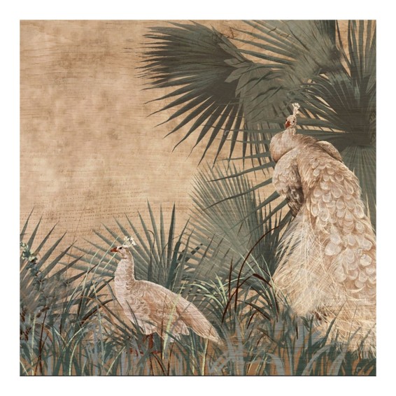 Grafica Wood Art Tropical Peacocks