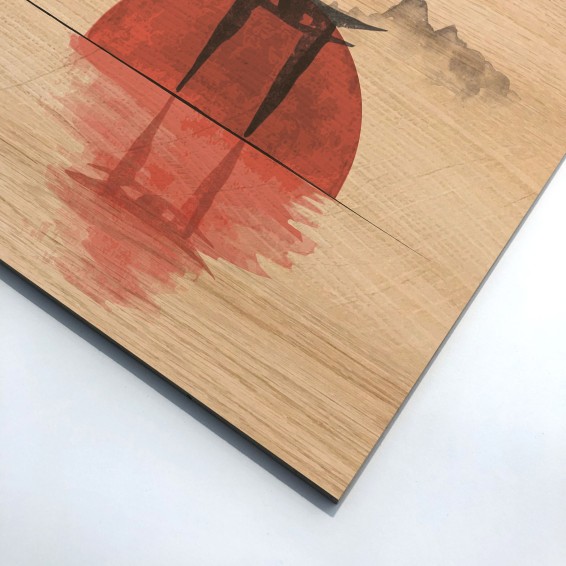 Dettaglio Wood Art Japanese Sunset