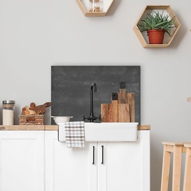 Ambientazione Paraschizzi in Alluminio Black Brushed