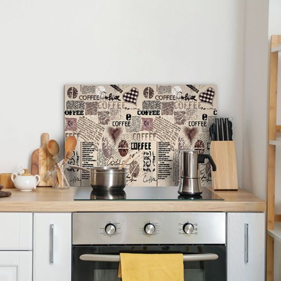 Ambientazione Paraschizzi in Alluminio Coffee