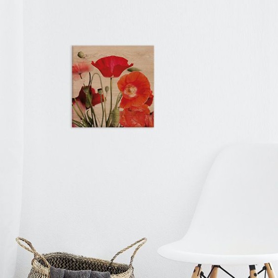 Ambientazione Wood Art Red Flower