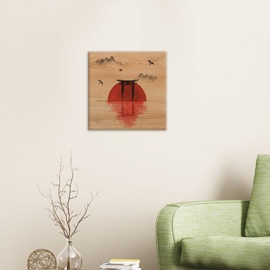 Ambientazione Wood Art Japanese Sunset
