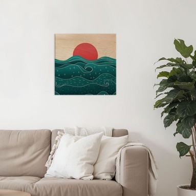 Ambientazione Wood Art Sunset Sea