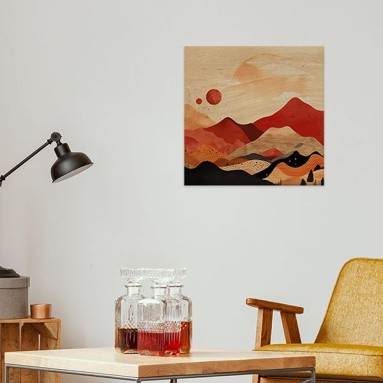 Ambientazione Wood Art Red Landscape