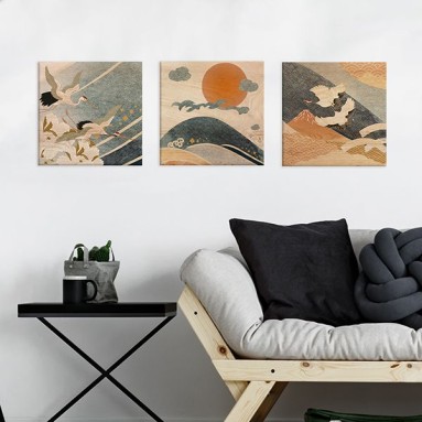 Ambientazione a trittico Wood Art Oriental View