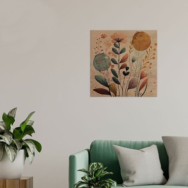 Ambientazione Wood Art Leaves Wildflowers