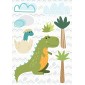  Decorazione adesiva per pareti - WA XL Flat Dinosaurs