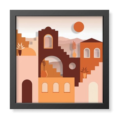 Quadro Plexiglas con cornice MDF - 3DArt - Architecture Desert