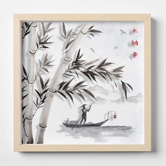 Quadro Plexiglas con cornice MDF - 3DArt - Japanese Bamboo