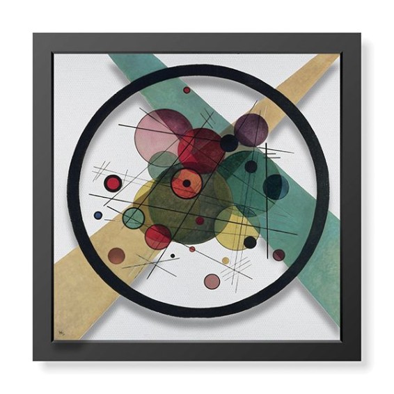 Quadro Plexiglas con cornice MDF - 3DArt - Kandinsky Circle in a Circle