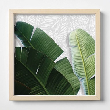 Quadro Plexiglas con cornice MDF - 3DArt - Banano Leaves