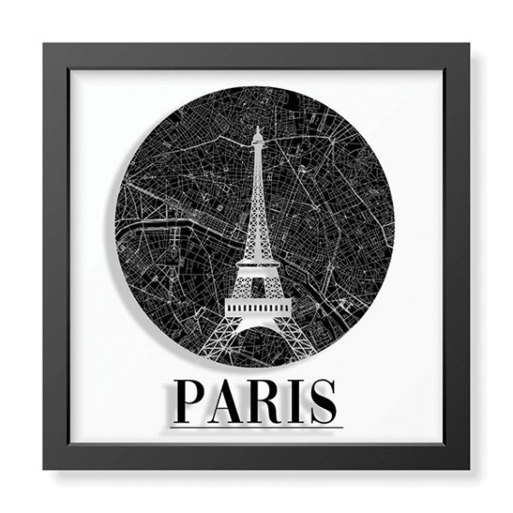 Quadro Plexiglas con cornice MDF - 3DArt - Paris City