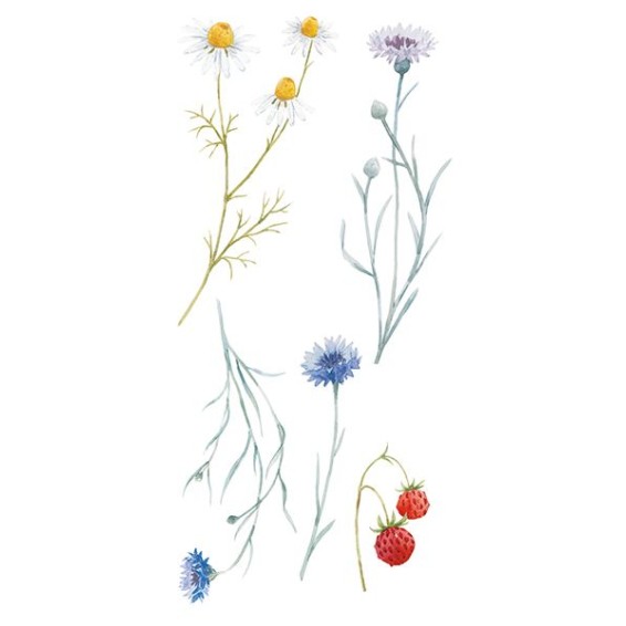 Adesivo Murale Fields Flowers | Decorazione Floreale per Pareti | Dekoidea