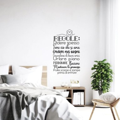 Adesivi in PVC Premium - Frase Adesiva - Regole Felicità