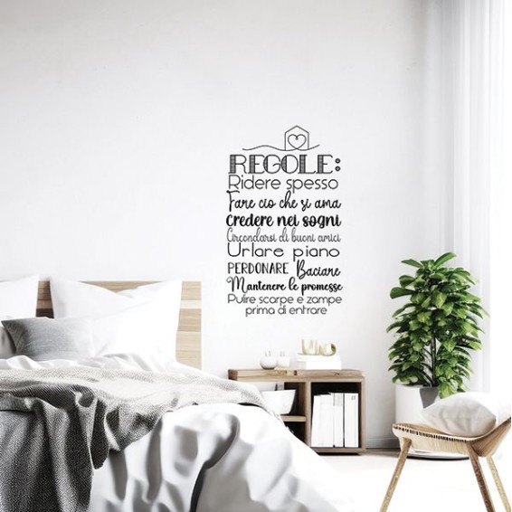 Adesivi in PVC Premium - Frase Adesiva - Regole Felicità