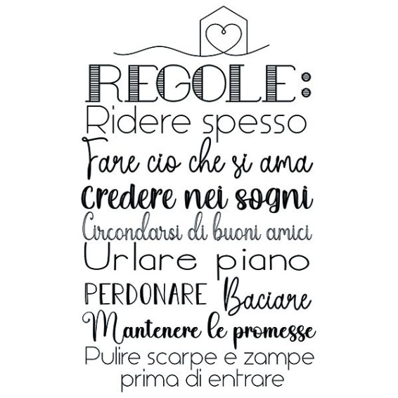  Decorazione adesiva per pareti - Frase Adesiva - Regole Felicità