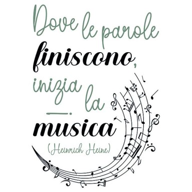 Decorazione adesiva per pareti - Frase Adesiva - Musica