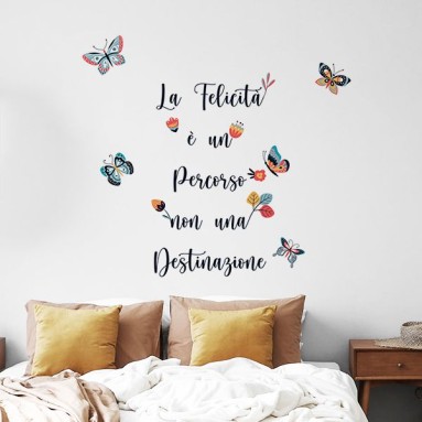 Adesivi in PVC Premium - Frase Adesiva - Felicità