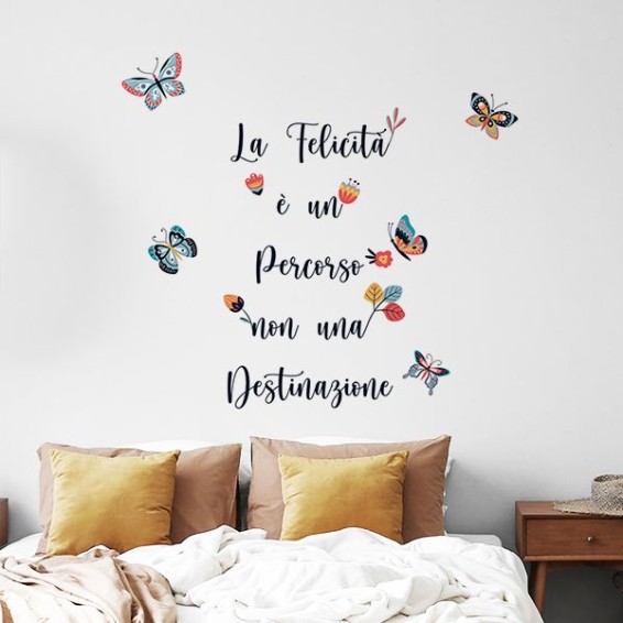 Adesivi in PVC Premium - Frase Adesiva - Felicità