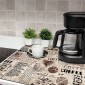 Tappeto assorbente in poliuretano - Asciughino - Coffee Pattern 40x60