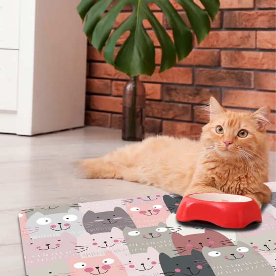Tappeto assorbente in poliuretano - Asciughino - Funny Cats 40x60