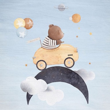  Stampa su Legno - Wood Art - Driving Bear