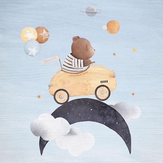  Stampa su Legno - Wood Art - Driving Bear